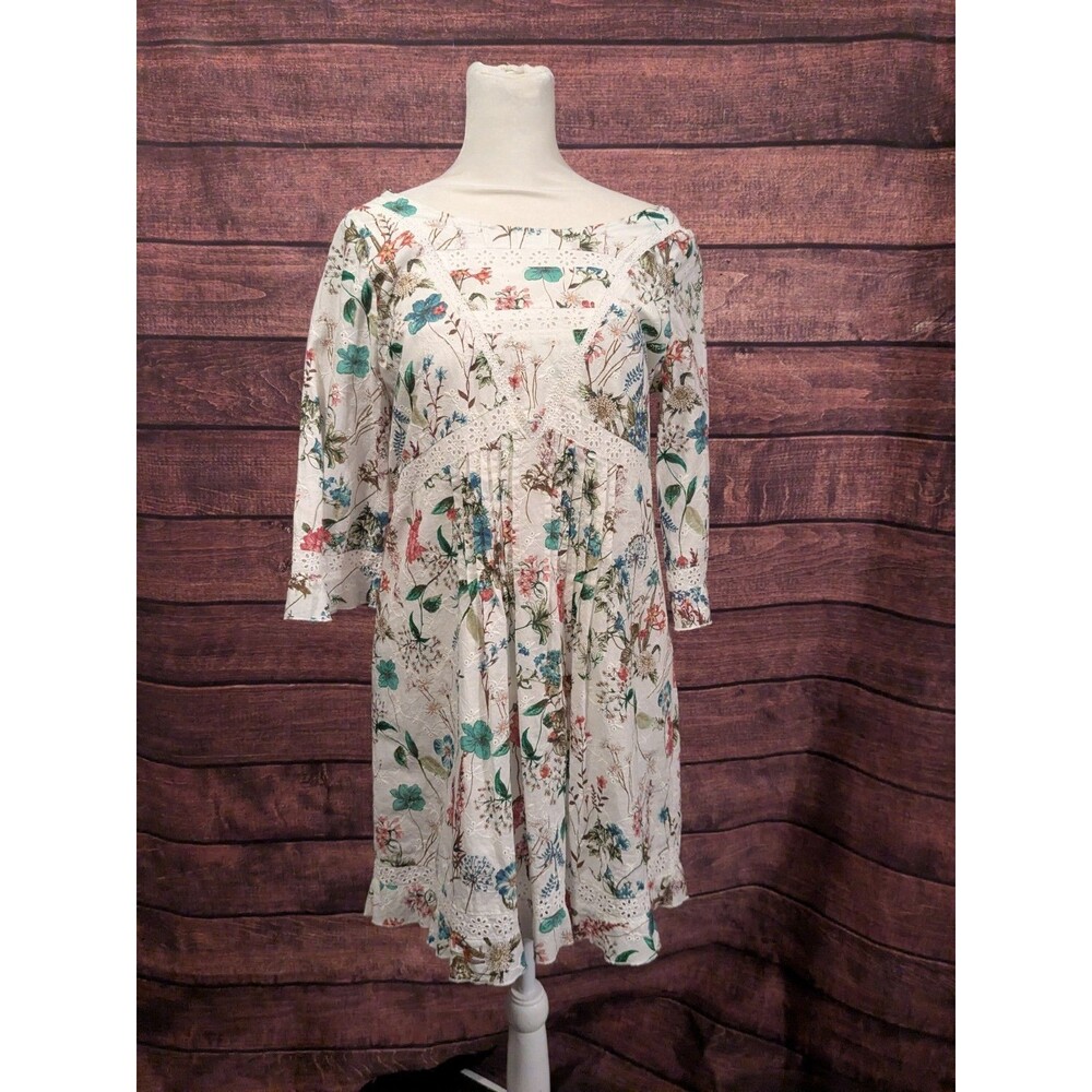 Sanctuary Womens Ellie Boho Eyelet Short Dress Shite floral Small‎